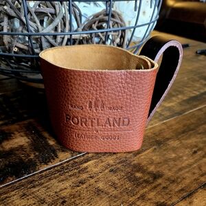 Portland Leather Brown Leather Mug Holder